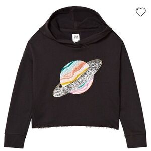 GAP Kids Sequin Planet Cropped Hoodie